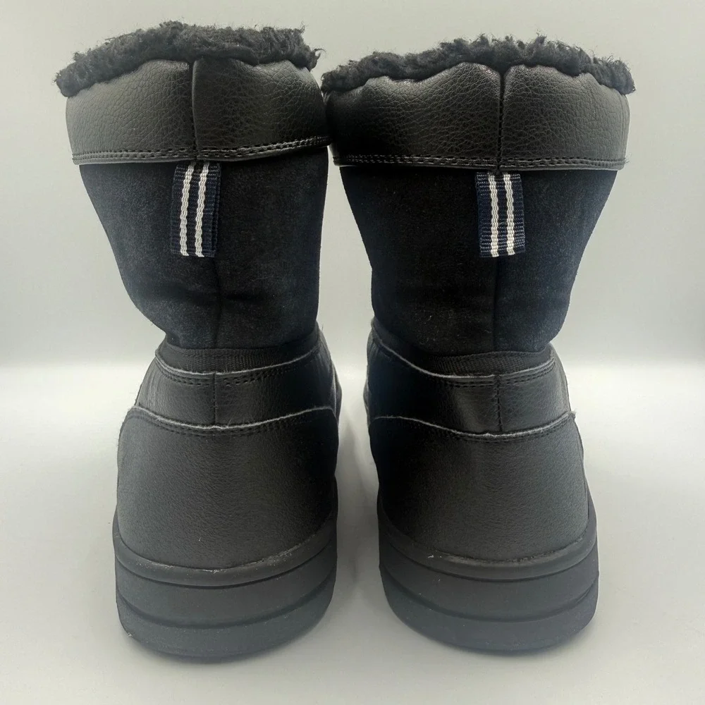 Nautica Lockview Men's Size 9 Duck Boots Faux Fur Lined Winter Black Womens 10.5